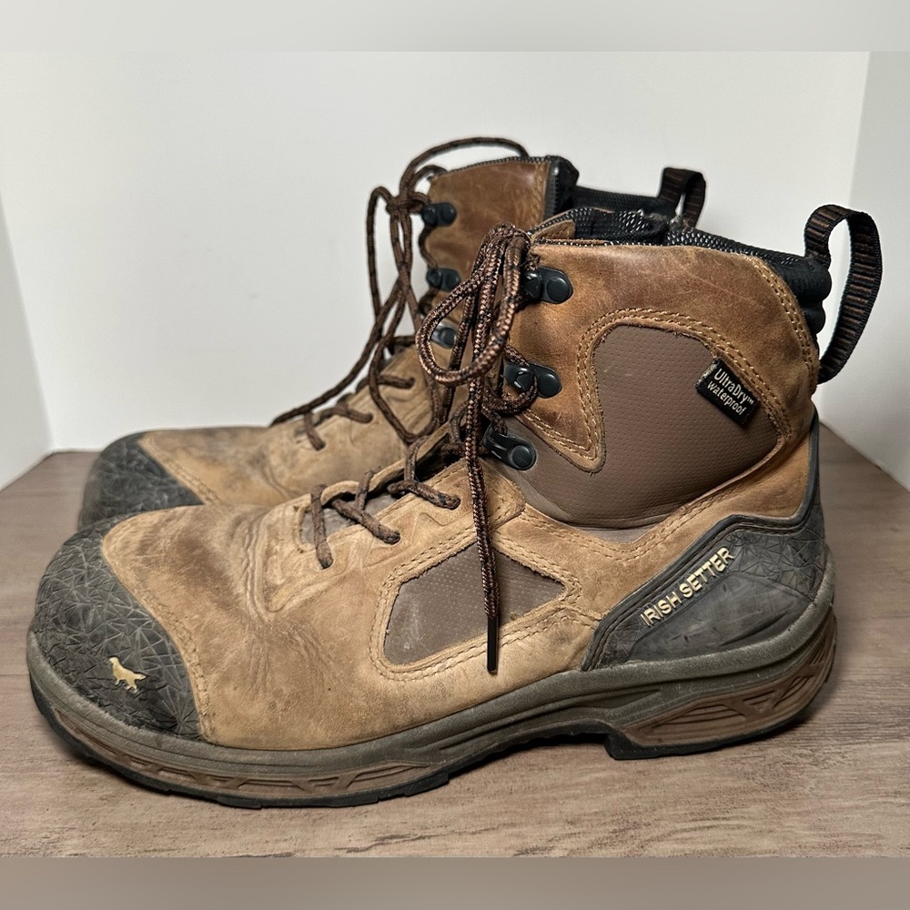 Irish Setter 83636 Kasota Waterproof Side-Zip‎ Safety Toe Boots Men’s Size 9.5.